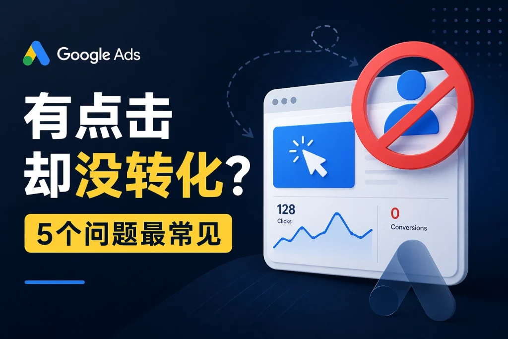 Google Ads有点击却没转化问题分析示意图